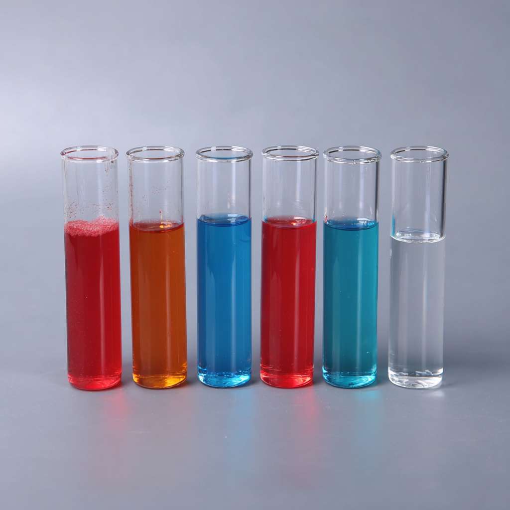 单种颜色激光照射透明水溶液胶体的照片，用于科研研究展示，再美化一下，反映其透光性差 --ar 1:1 --v 7 --stylize 100 --fast --no 水印