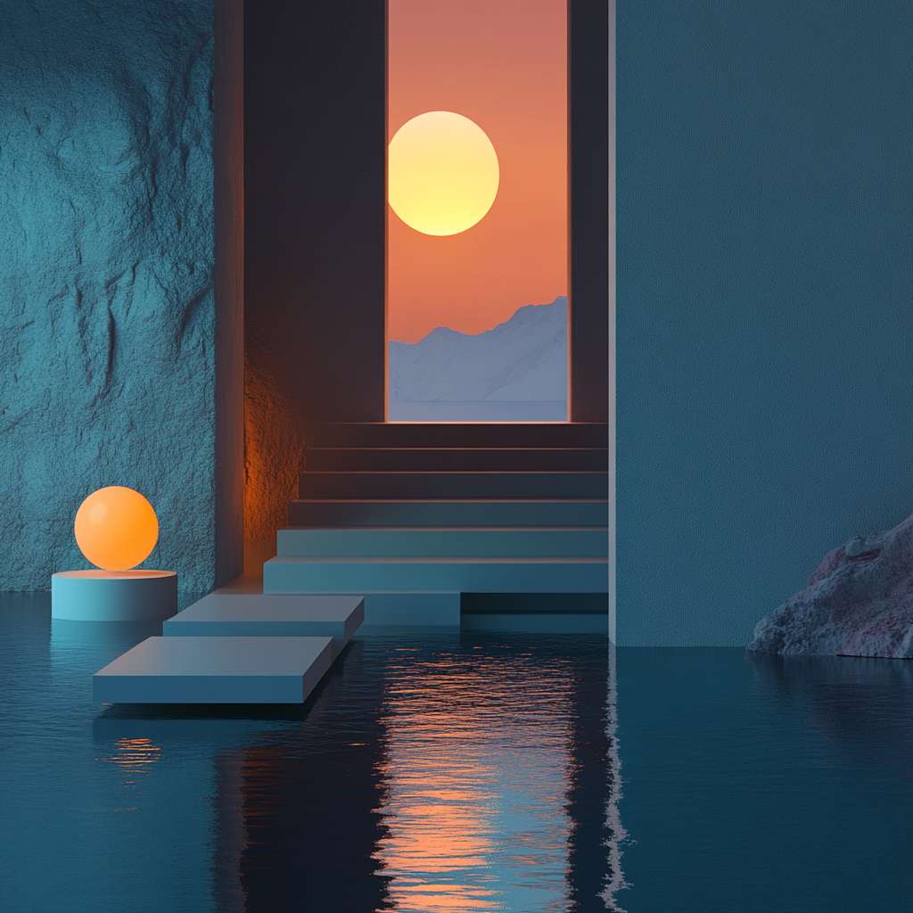 surrealism，beautiful lighting，Horizontal composition，Octane render OC ，blue，contrast --ar 1:1 --v 6.1 --stylize 100 --fast