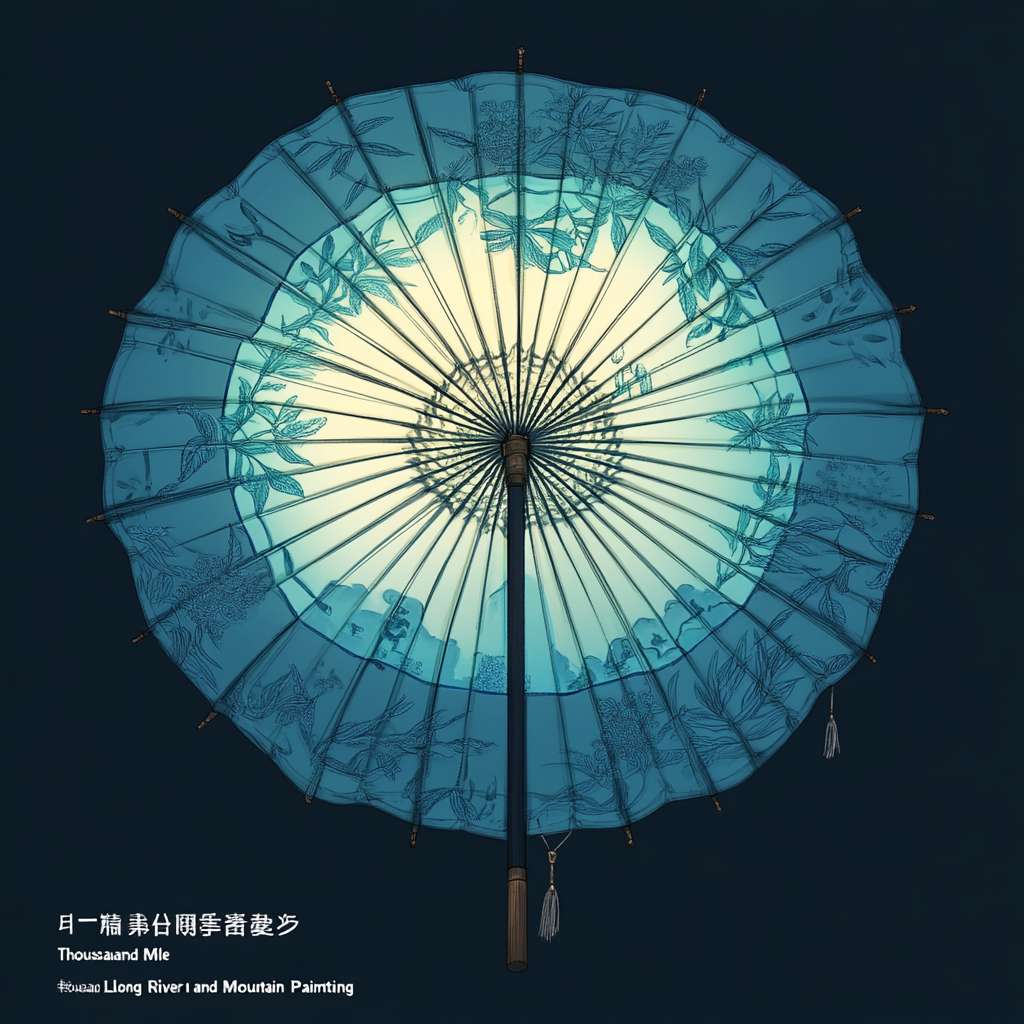 1. 核心造型
伞面:圆形伞顶,融入八卦纹+发光电路线条(蓝绿渐变)。
伞骨:榫卯齿轮结构,Q版机械感,末端带小装饰(如中国结、铜钱)。
伞柄:如意造型,可伸缩,底部镶嵌温感变色琉璃(遇水显山水画)。
2. Q版角色设计
头身比:2.5头身,圆脸杏眼,萌系国风。
服饰:竹叶纹赛博道袍,腰带可画成数据线样式。
发饰:发髻是小伞扣,背后悬浮节气罗盘(可旋转设计)。
3. 环保细节
伞面材质:仿再生宣纸纹理,手绘时可加轻微褶皱感。
伞柄挂饰:可降解纤维编成的迷你中国结。
动态效果:雨水流过时,伞面浮现《千里江山图》电子墨彩蛋。
4. 扁平化手绘技巧
线条:外轮廓粗黑边,内部细节用细线(如齿轮、电路纹)。
配色:
主色:靛青(#2E5A88) + 荧光绿(科技感)
辅色:牙白(#F8F4E6,宣纸底) + 朱砂红(#E74A3B,点缀)
简化元素:
机械部分:方+圆组合,避免复杂透视。
国风部分:云纹/竹叶/八卦符号,保持高辨识度。
5. 延展应用(可绘制场景)
表情包:小伞君撑伞挡雨、用伞柄充电、浇水种树。
文创:伞面可DIY(如留白让用户画二十四节气)。
联名款:遇水显古画,干燥后复原(故宫合作概念)。 --ar 1:1 --v 6.1 --stylize 100 --fast