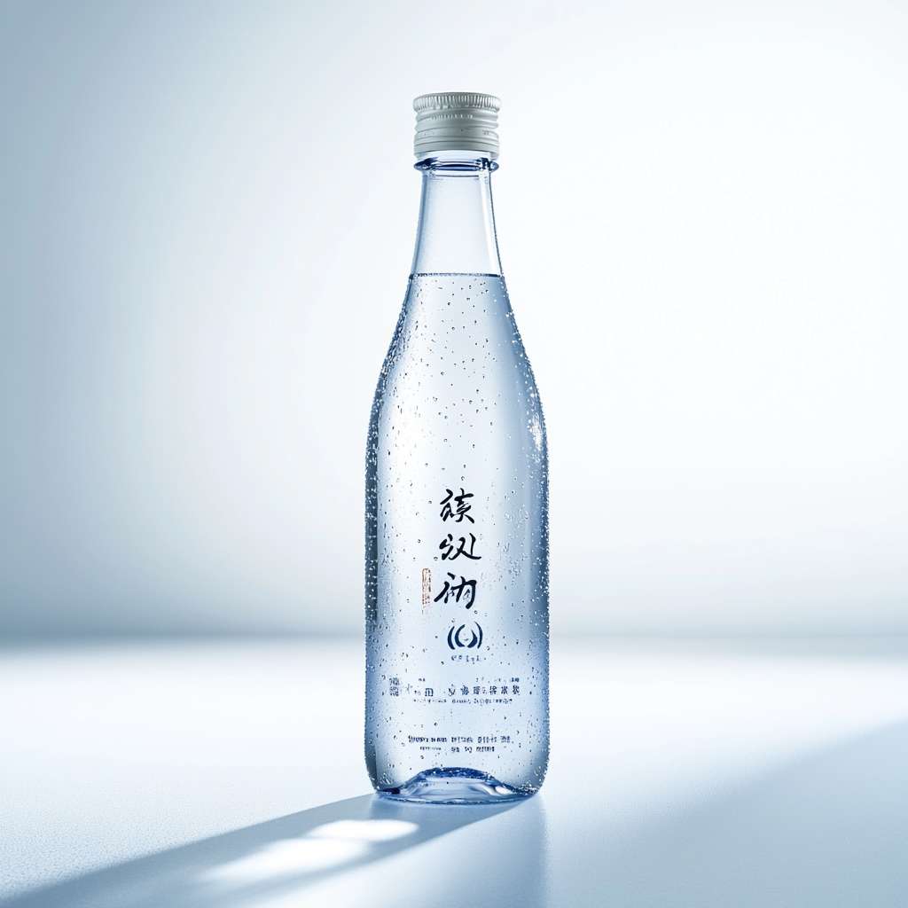 白色背景板上，一瓶农夫山泉标准装矿泉水置于中央，光线均匀洒下，瓶身反光明显。 --ar 1:1 --v 6.1 --stylize 100 --fast