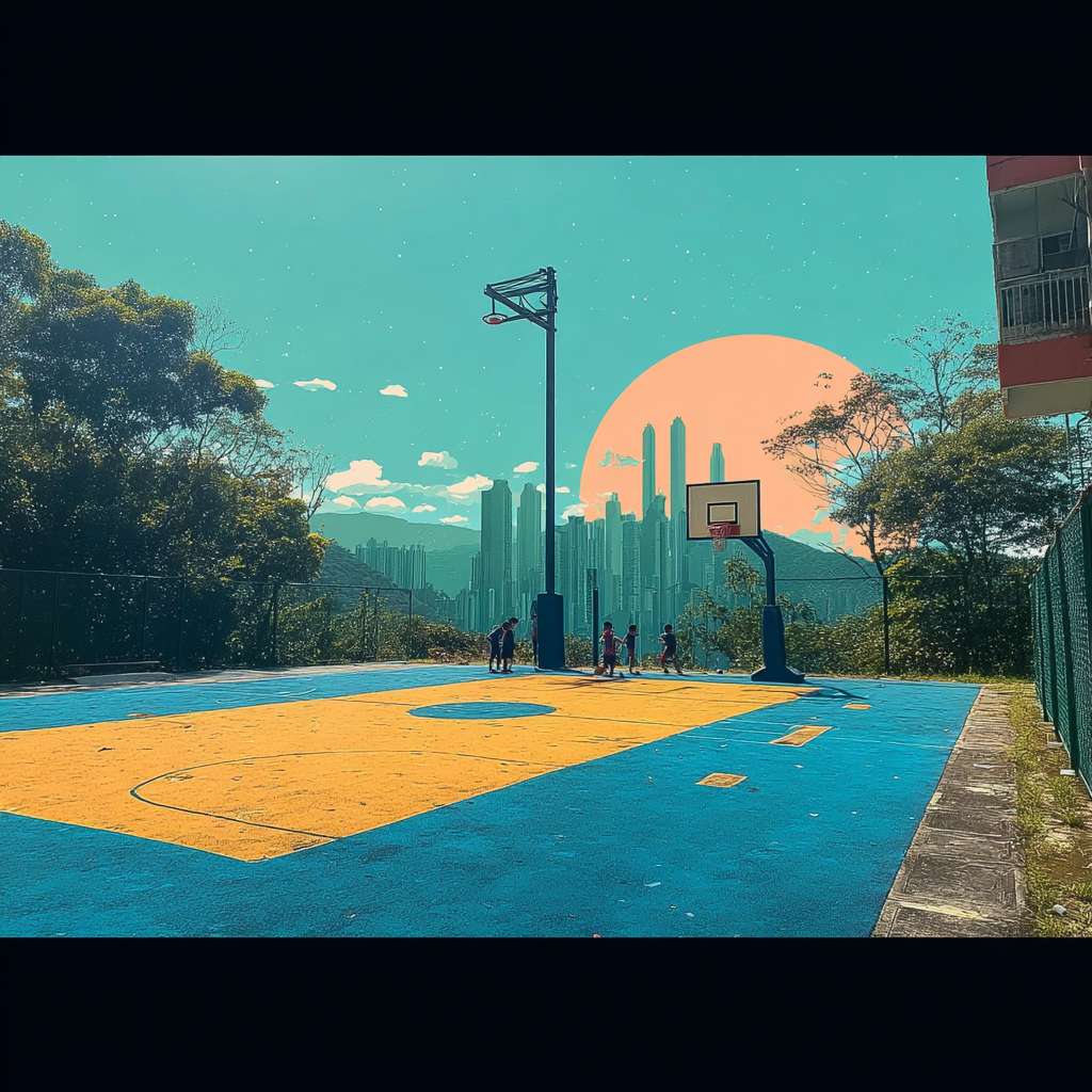 https://img-xpc-mj0.xpccdn.com/prod/upload/ba9864ec-3fce-453c-ad42-9282a9f23609/%E5%BE%AE%E4%BF%A1%E5%9B%BE%E7%89%87_20251126155100_1998_207.jpg~tplv-5yakomv5zn-auto-v1%3A1024%3A0%3Aq75.jpg 幫我在原圖上面加六個小朋友在打籃球 --ar 1:1 --v 7 --stylize 100 --fast --iw 1 --no 水印