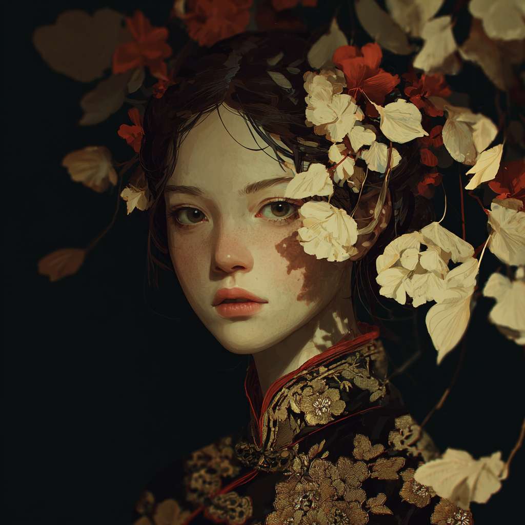 美女 --ar 1:1 --v 7 --stylize 100 --fast --no 水印