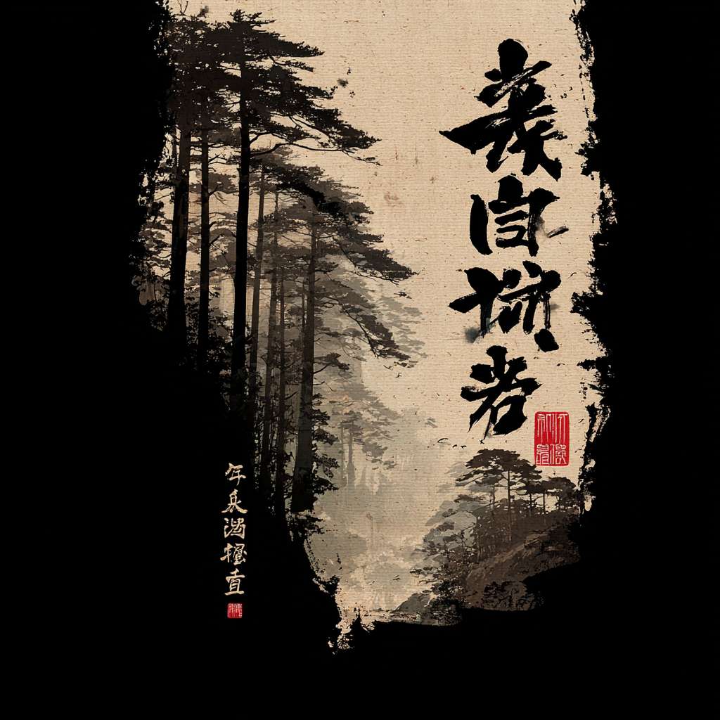 艺术字体设计，中文“香炉山国家森林公园”，要求毛笔手写风格，大气磅礴视觉震撼，笔画水墨笔刷效果，笔画巧妙延长设计变形，纯黑背景。 --ar 1:1 --v 7 --stylize 100 --fast --no 水印