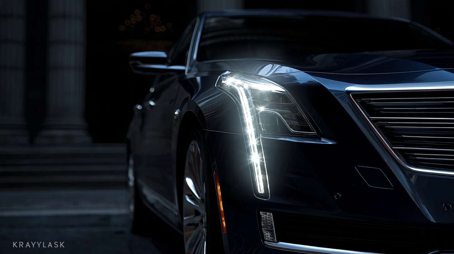 为凯迪拉克生成双十二kv画面,要求:方案一:【暗调奢华 · 光影铭章】
画面描述:
构图: 采用极简的中央构图。一辆凯迪拉克ESCALADE或CT6的侧前45度车头特写,占据画面中心偏右位置,车身大部分处于阴影中。
光影: 整个画面以深邃的“凯迪拉克蓝”或 charcoal grey(炭灰色)为基调。一束锐利的侧逆光(类似剧院追光)精准地打在车头的徽标、标志性的垂直大灯和格栅上。光区与暗部形成强烈对比,勾勒出凌厉的车身线条,光在格栅的钻石切割面上反射出点点星芒。
质感: 车漆反射出微弱的环境光,展现出如丝绸般顺滑的漆面质感。背景是若隐若现的抽象城市剪影或丝绸质感的深色帷幕,进一步烘托神秘与高级感。
品牌元素: 画面左下角或右下角,是烫金或压印效果的凯迪拉克徽标和“12.12”字样,字体纤细而有力,不破坏画面的整体感。 --ar 16:9 --v 7 --stylize 100 --fast --no 水印