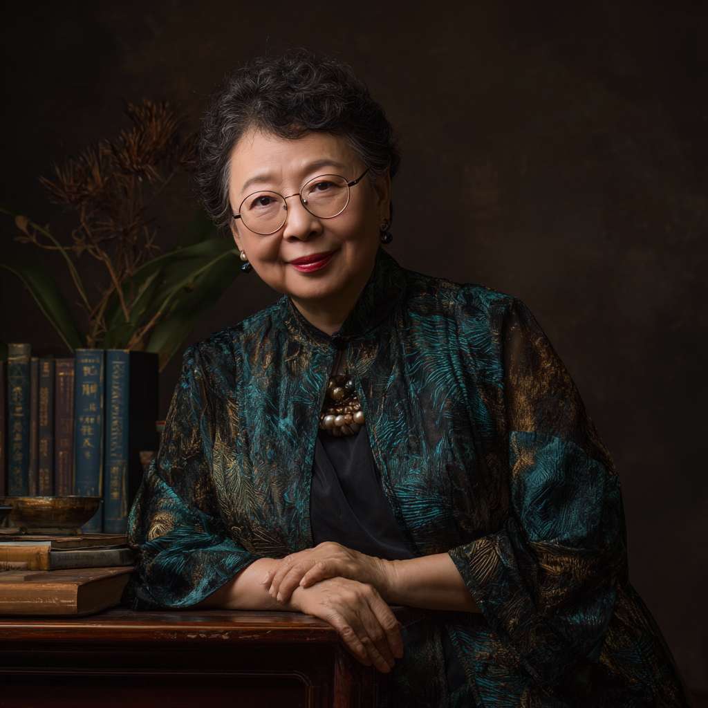 高级美学，要求画面中必须要有一个明亮的墨绿色主体，可以是是人也可以是物，构图简洁大胆 --ar 1:1 --v 7 --stylize 100 --fast --no 水印