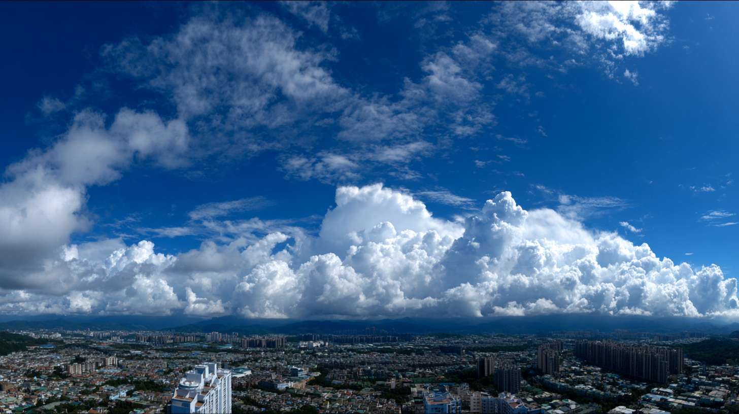平视角在住宅楼顶远望蓝天白云天空 --ar 16:9 --v 7 --stylize 100 --fast --no 水印
