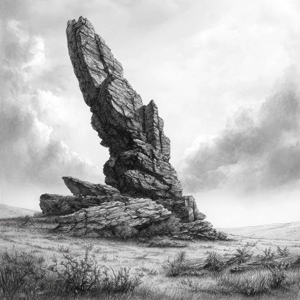 生成手绘风石头，要求自然生成的石头，并且倒在地上 --ar 1:1 --v 7 --stylize 100 --fast --no 水印