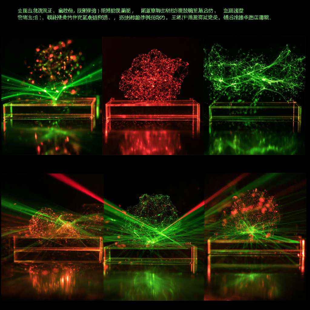 生成4张16:9比例的图片，均包含水平红线激光（带不亮光点）照射CO₂分子模型（不带CO2两个字），文字“欢迎（一行）中国计量科学研究院（一行） 徐定华主任一行莅临指导交流（一行）”美化排列于激光线上下，风格偏向科技感、简洁专业，突出激光与分子模型的互动及文字信息展示。 生成以上四幅相同的图片。 --ar 1:1 --v 7 --stylize 100 --fast --no 水印