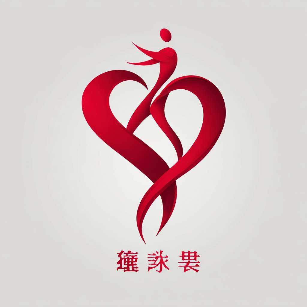 请帮我设计一个参加大学生创新大赛使用的logo，主题是运动锻炼促进心脏健康。里面要有肌肉和心脏，以抽象心脏轮廓为主体，外围包裹一条流畅的肌肉带（简化如缎带），整体线条圆润无棱角，传递「肌肉守护心脏」的核心理念，心脏的轮廓是中空的，里面有运动中的人。旁边不要有文字 --ar 1:1 --v 7 --stylize 100 --fast --no 水印