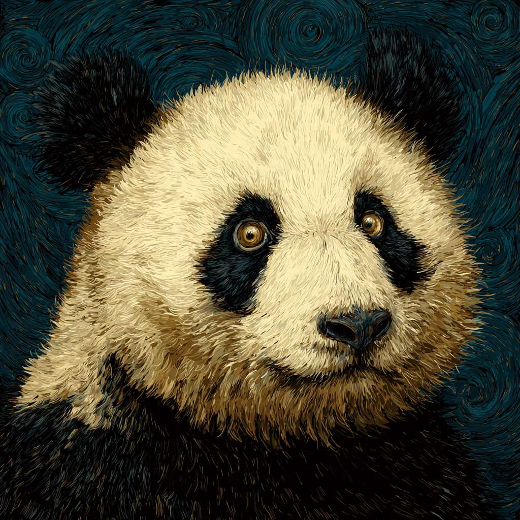 一只熊猫 --ar 1:1 --v 7 --stylize 100 --fast --no 水印