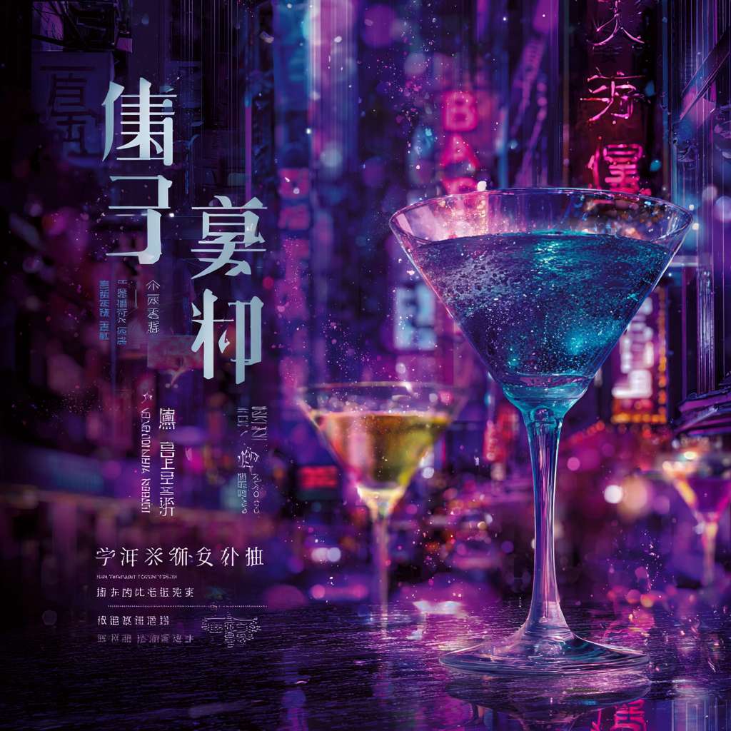 宣传单视觉设计
主题色调：暗金+霓虹蓝紫渐变（奢华感与夜店氛围结合）
核心视觉：
前景：悬浮的鸡尾酒杯（杯身折射霓虹光影）
中景：朦胧的都市夜景与酒吧发光招牌「鸿乐」
背景：抽象流动的银河光带（象征"邂逅"与"浪漫奇遇"）
字体：主标题用锐利金属质感字体，活动信息用现代无衬线体
顶部：
 主标题
「低成本，高邂逅！」
[鸿乐酒吧] 盛大开业！
用一杯酒的代价，开启一场浪漫奇遇
中部：
 开业狂欢·酒水自由
▷ 百威/哈啤/雪花/新锐动力
畅饮价：138元/人
▷ 蓝妹/漓泉/嘉士伯/喜力
尊享价：168元/人
底部：
7月10日 夜幕启航
营业时间：20:00 - 凌晨5:00
地址：东莞市中堂镇北王路中堂段9号1栋102室
小字标：酒水自由，畅饮无压力 --ar 1:1 --v 7 --stylize 100 --fast --no 水印