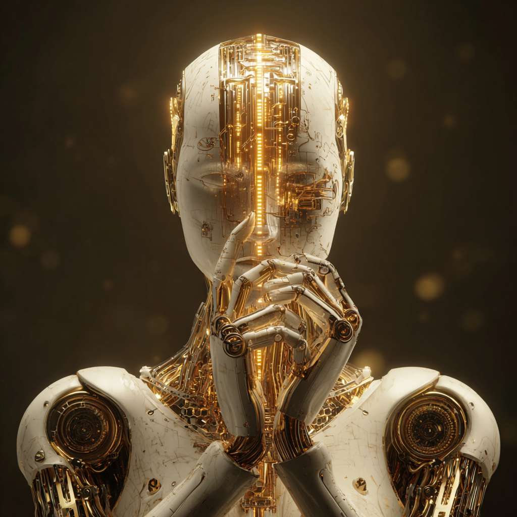 新闻热点：机器人和人类的关系是好是坏？ --ar 1:1 --v 7 --stylize 100 --fast --no 水印