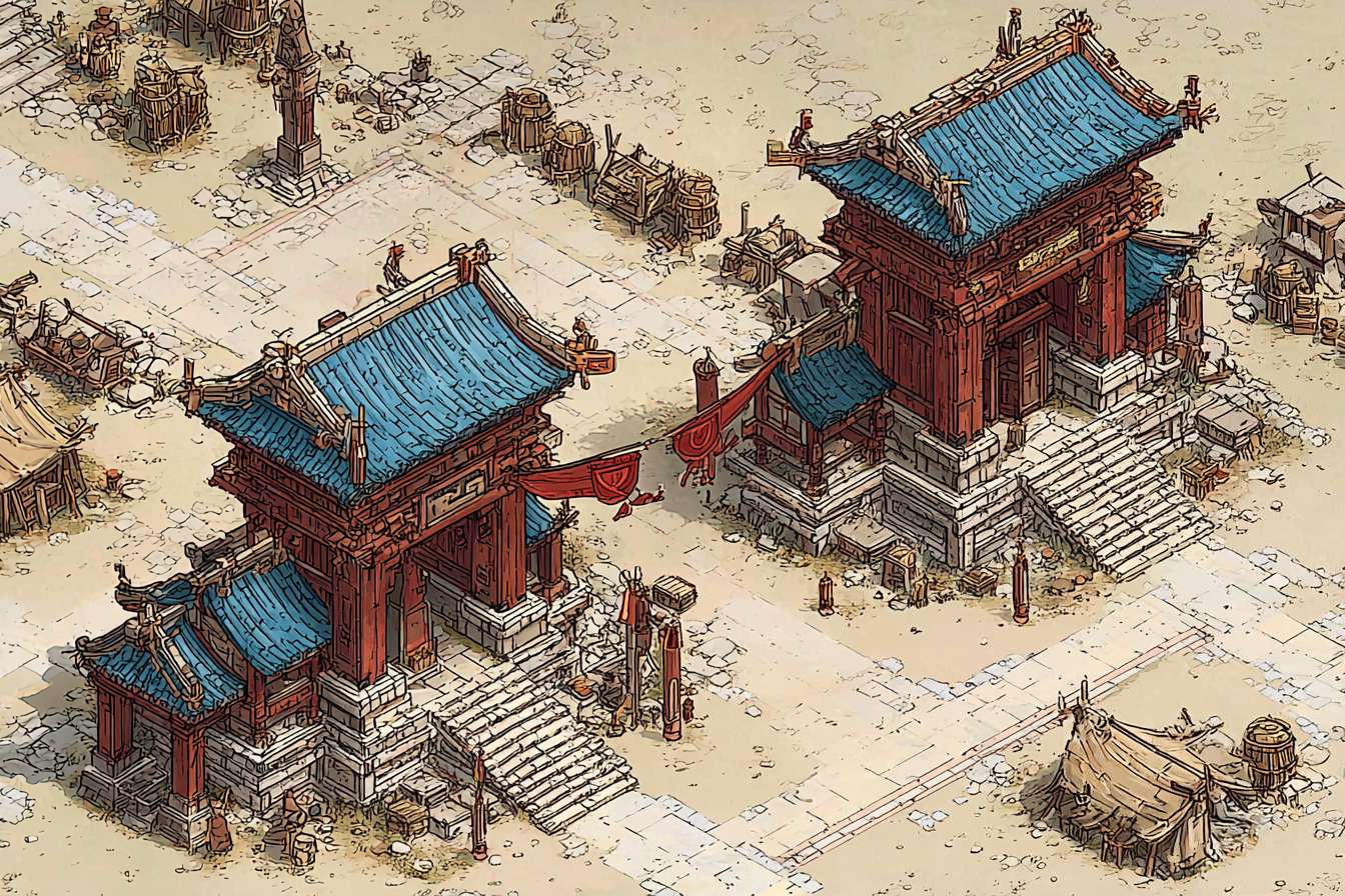 https://img-xpc-mj0.xpccdn.com/prod/txt2img/144f5ec5-9a55-4be7-9749-c0984c71c99f/5e9f5d0e-417f-42b8-989d-05ef72a9c695_0_2.png~tplv-5yakomv5zn-auto-v1%3A1024%3A0%3Aq75.jpg 生成类似风格的战国时期建筑，空白背景，俯视视角 --ar 3:2 --v 7 --stylize 100 --fast --iw 1 --sref https://img-xpc-mj0.xpccdn.com/prod/txt2img/96b61c3a-342f-422f-a5e9-39b32dc574c7/ab983f11-d845-473e-b81b-8a352f21f7cf_0_0.png~tplv-5yakomv5zn-auto-v1%3A1024%3A0%3Aq75.jpg https://img-xpc-mj0.xpccdn.com/prod/txt2img/90ebc8c3-a77e-4a22-857b-e8fd3136ba5b/19d8bffe-75a0-47e5-8e6a-b367a0780b8e_0_3.png~tplv-5yakomv5zn-auto-v1%3A1024%3A0%3Aq75.jpg::4.4 --sw 270 --no 水印