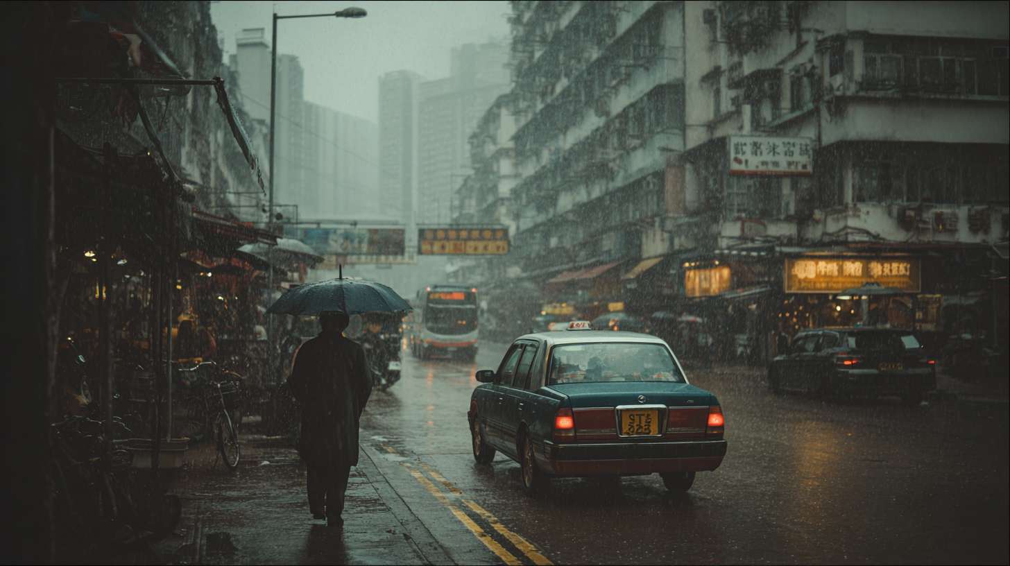 阴雨天气被踢走 --ar 16:9 --v 7 --stylize 100 --fast --no 水印